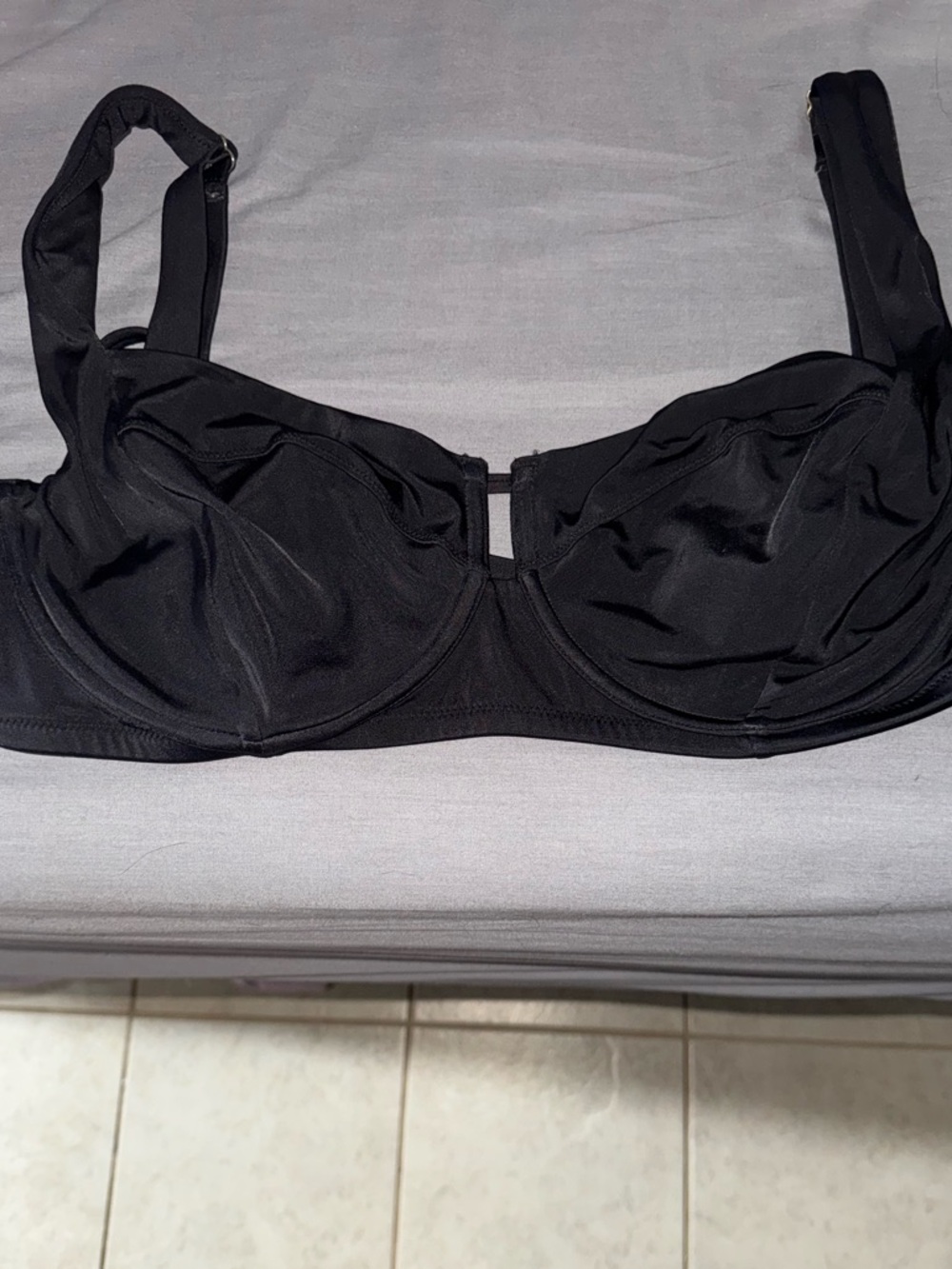 Victoria's Secret Black Underwire Swim Top with Adjustable Straps